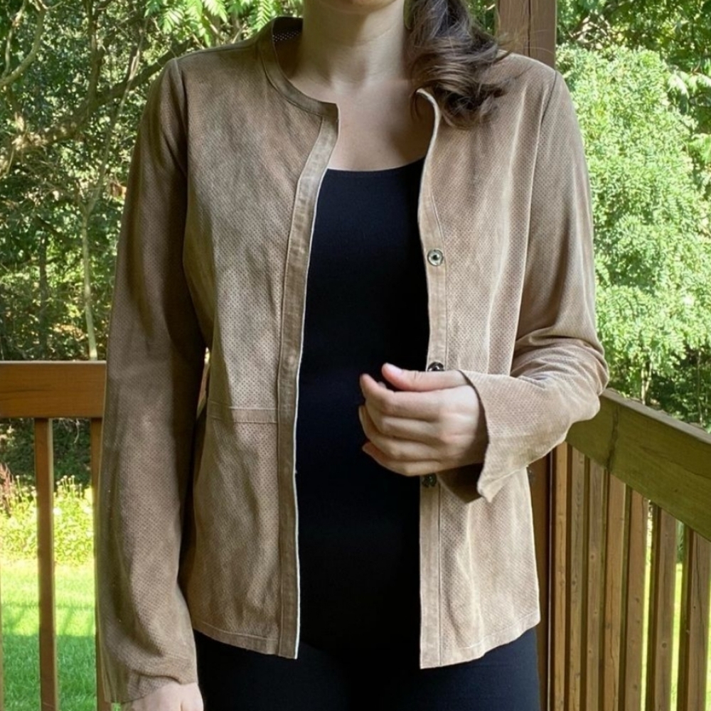 Ecru Supple Suede Jacket